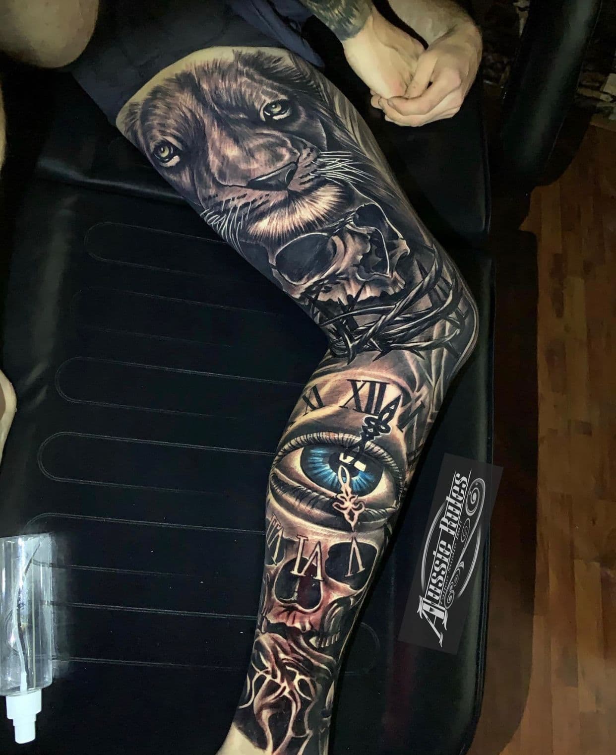 Leg tattoo
